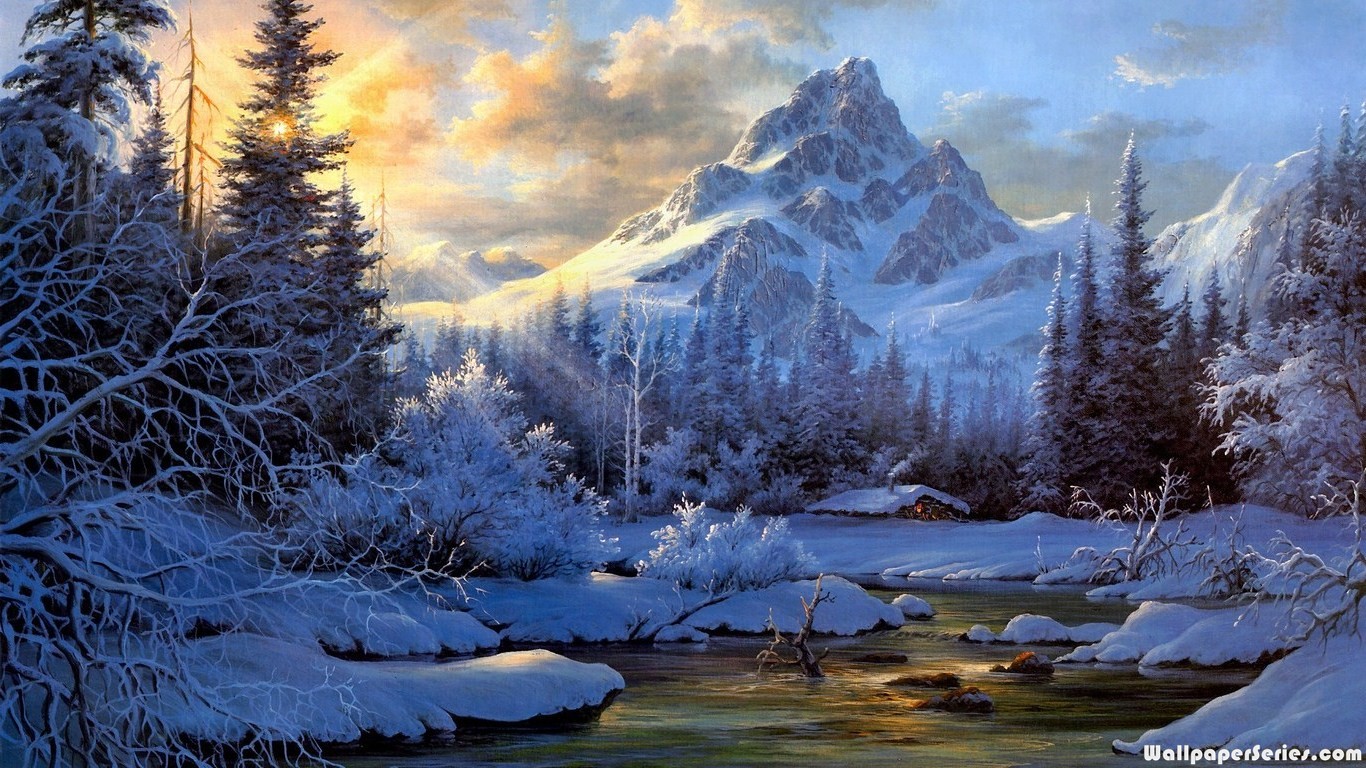 hermosos fondos de pantalla de invierno,paisaje natural,naturaleza,invierno,cielo,río de montaña