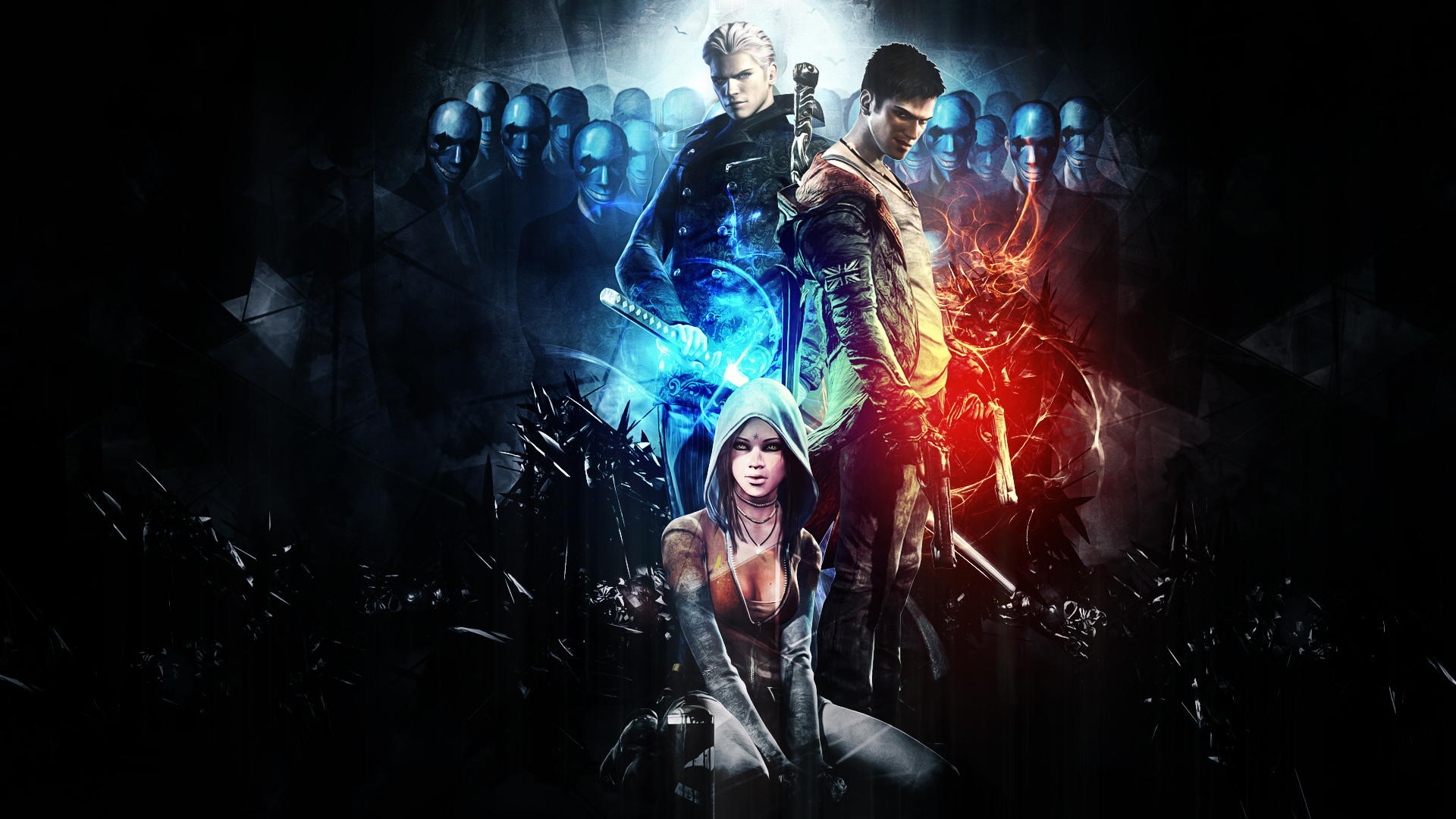 devil may cry 5 wallpaper,fictional character,darkness,cg artwork,graphic design,movie