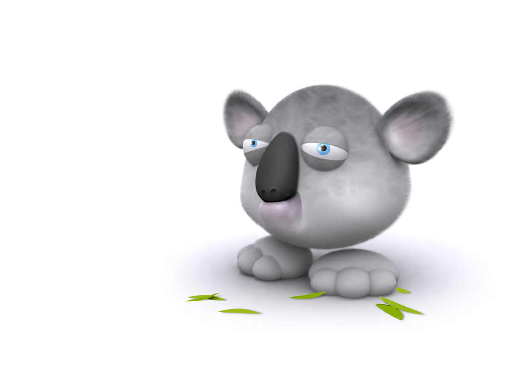 carta da parati hewan 3d,koala,marsupiale,cartone animato,topo,grugno