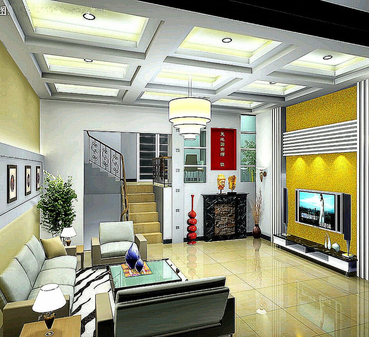 wallpaper rumah mewah,living room,ceiling,interior design,room,building