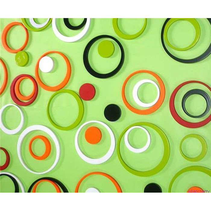 wallpaper dinding rumah 3d,green,circle,pattern,wrapping paper,yellow