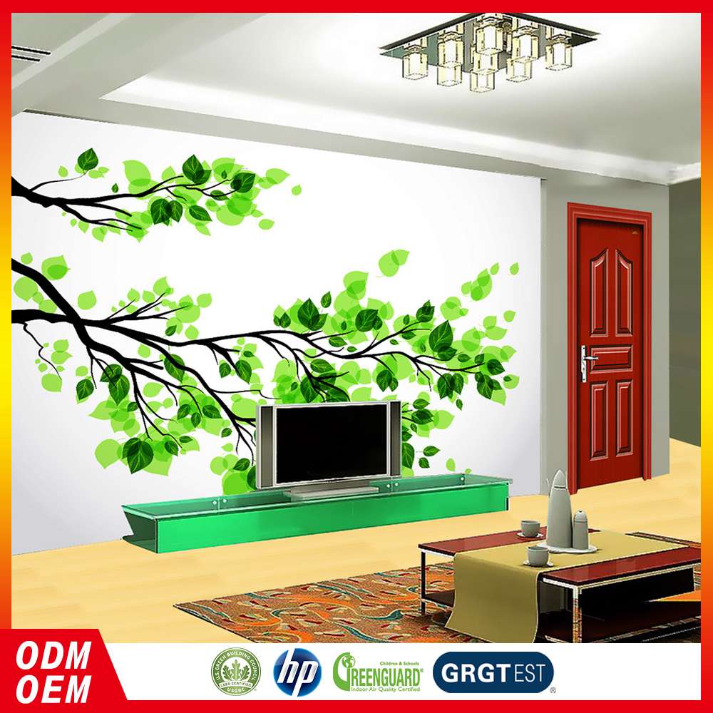 wallpaper dinding rumah 3d,wall,green,wallpaper,living room,room