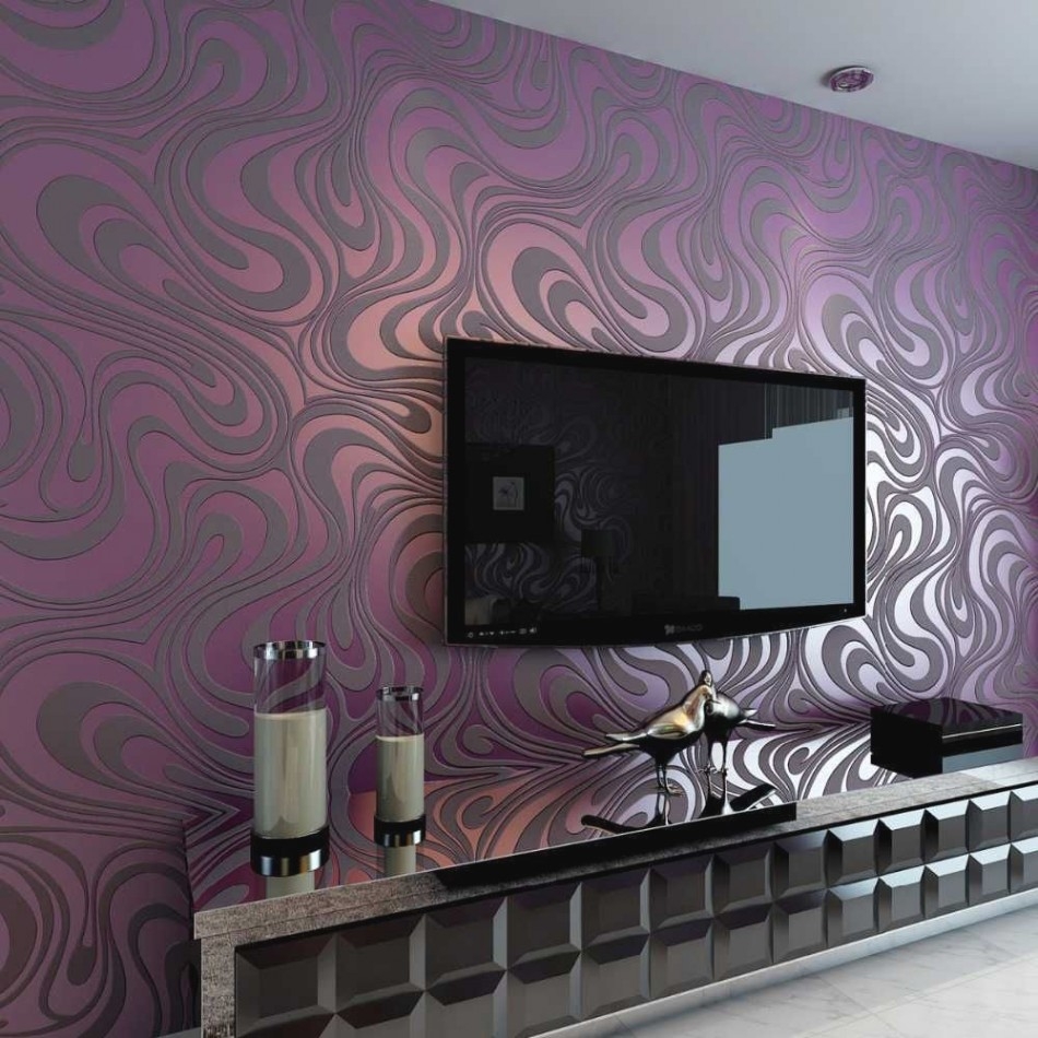 壁紙tembok 3d,紫の,壁,バイオレット,壁紙,ルーム