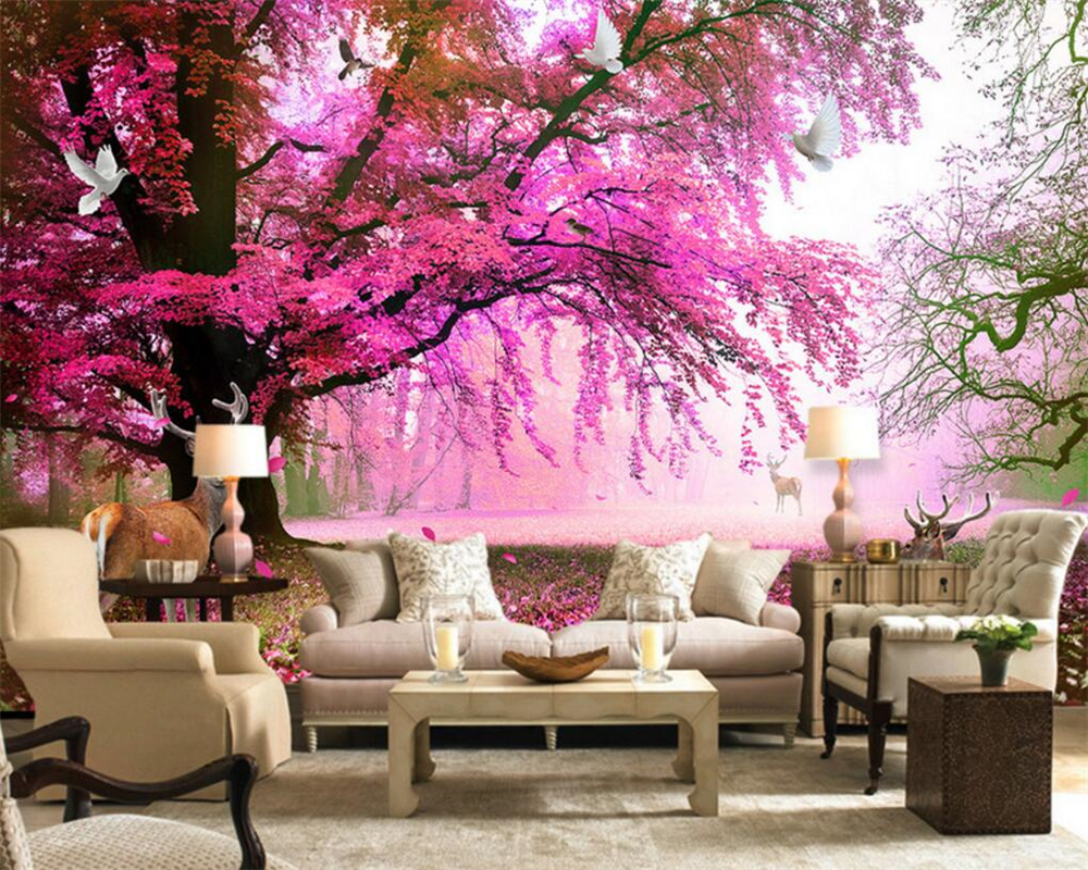 carta da parati beli,rosa,viola,sfondo,mobilia,albero
