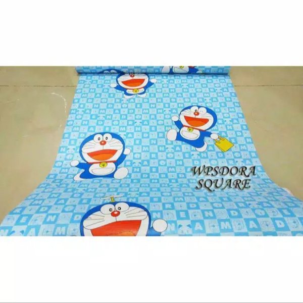 wallpaper dinding doraemon,turquoise,product,textile,mat