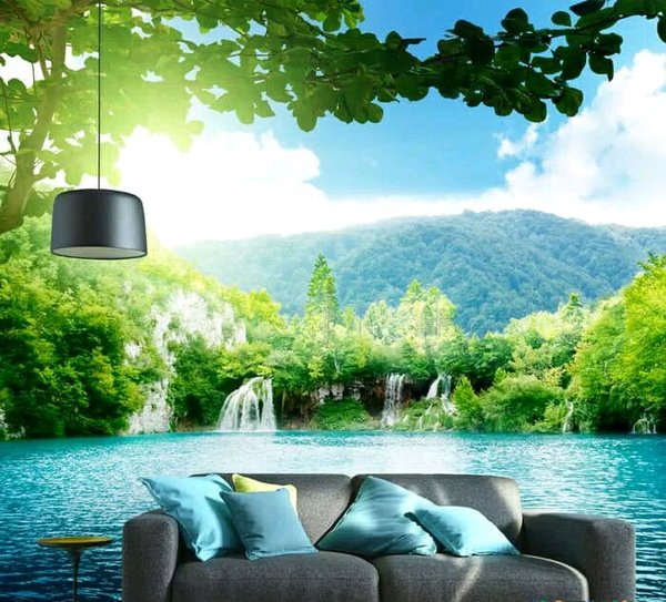 jual wallpaper 3d,natürliche landschaft,natur,grün,hintergrund,wand