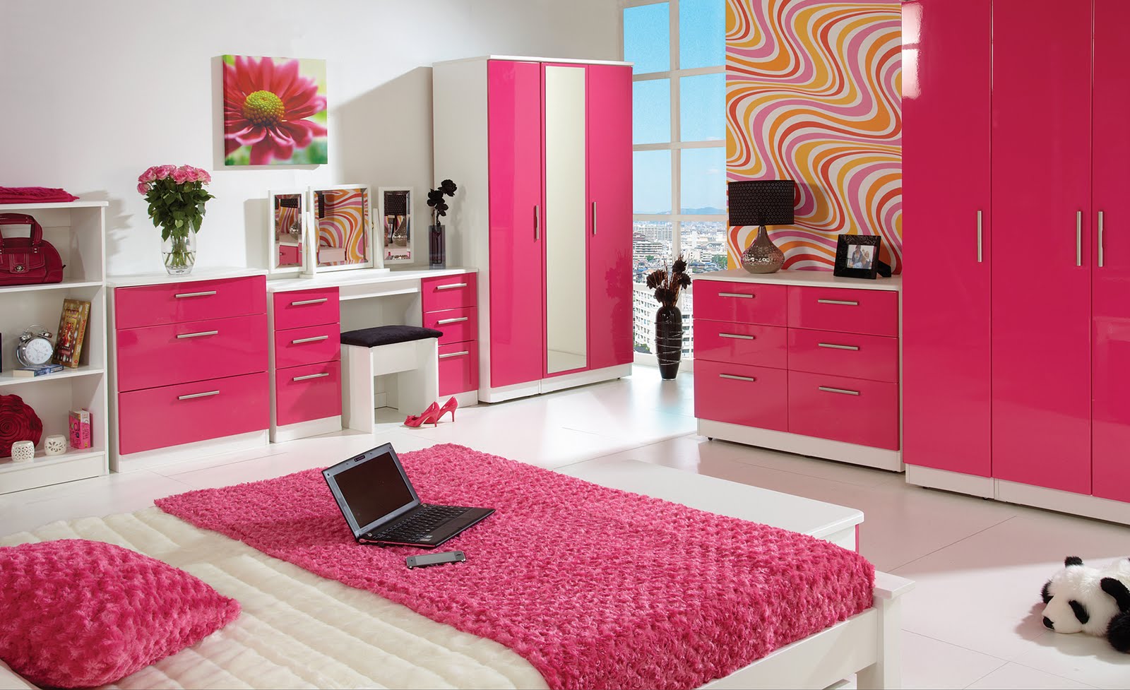 harga wallpaper dinding kamar tidur,bedroom,furniture,room,pink,interior design