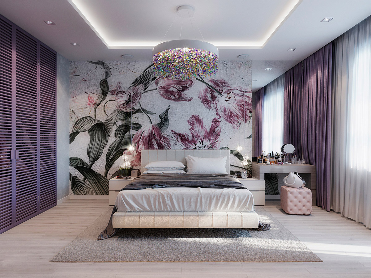 harga wallpaper dinding kamar tidur,bedroom,interior design,room,decoration,furniture