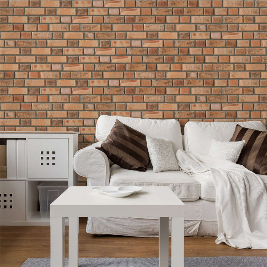 wallpaper sticker roll,wall,furniture,brick,room,table
