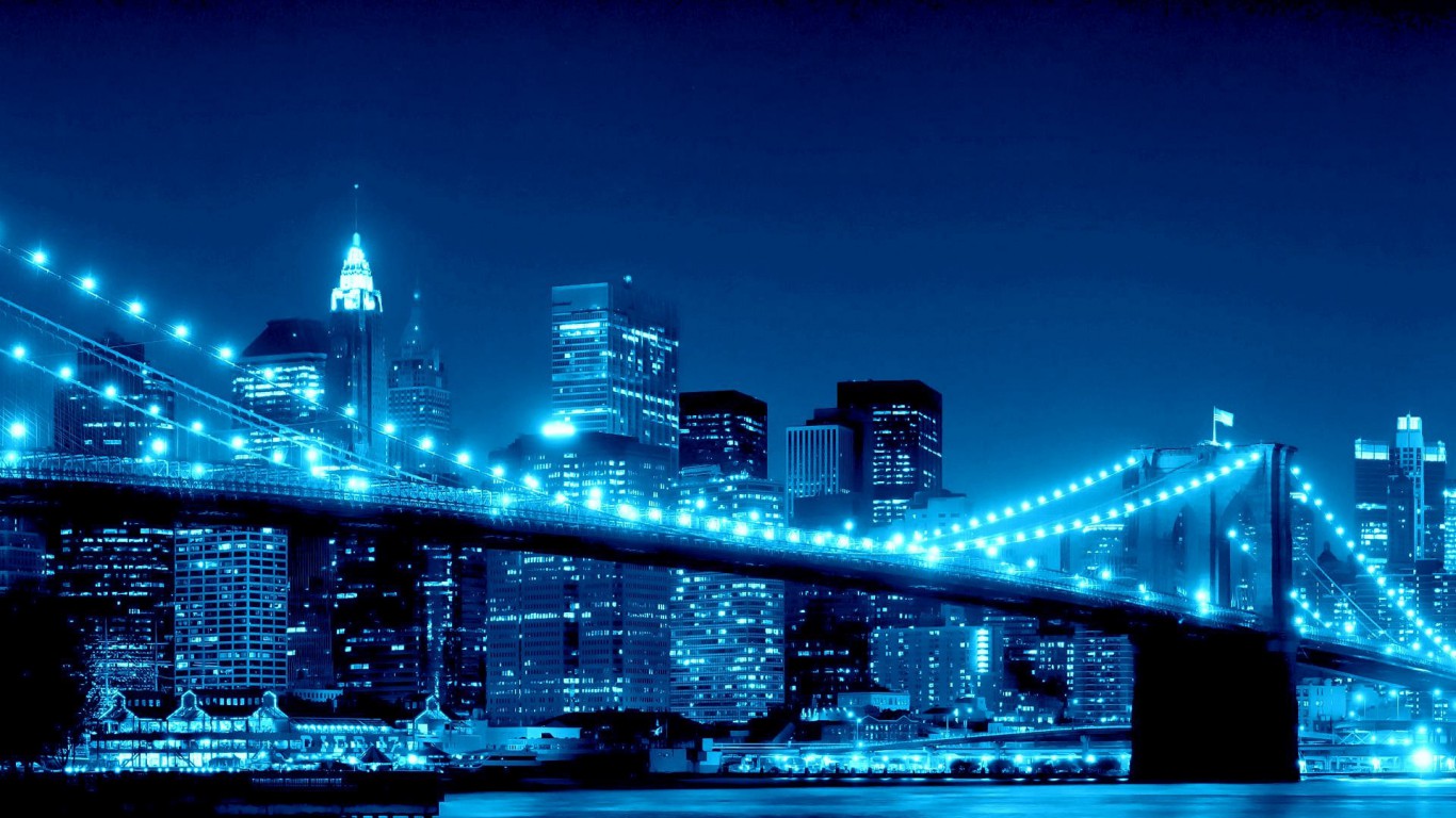 青いデスクトップの壁紙,青い,首都圏,都市の景観,市,夜