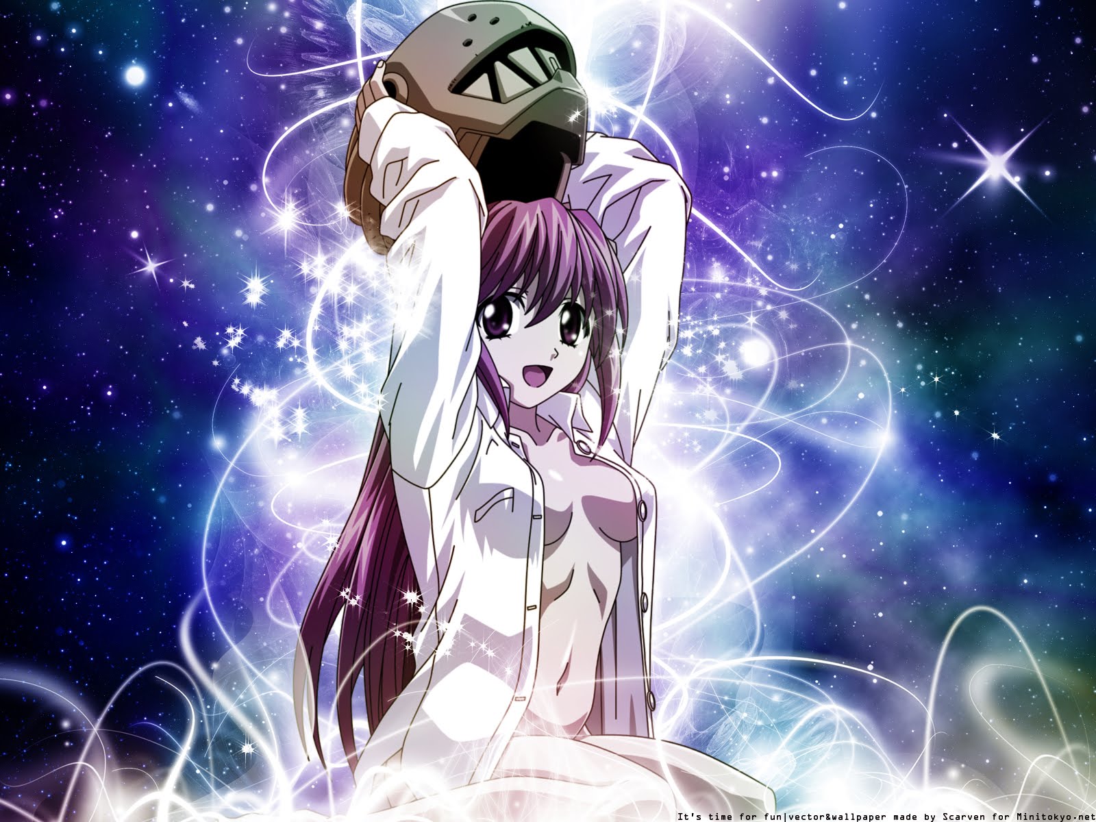 elfen lied wallpaper hd,anime,cg artwork,cartoon,fictional character,sky