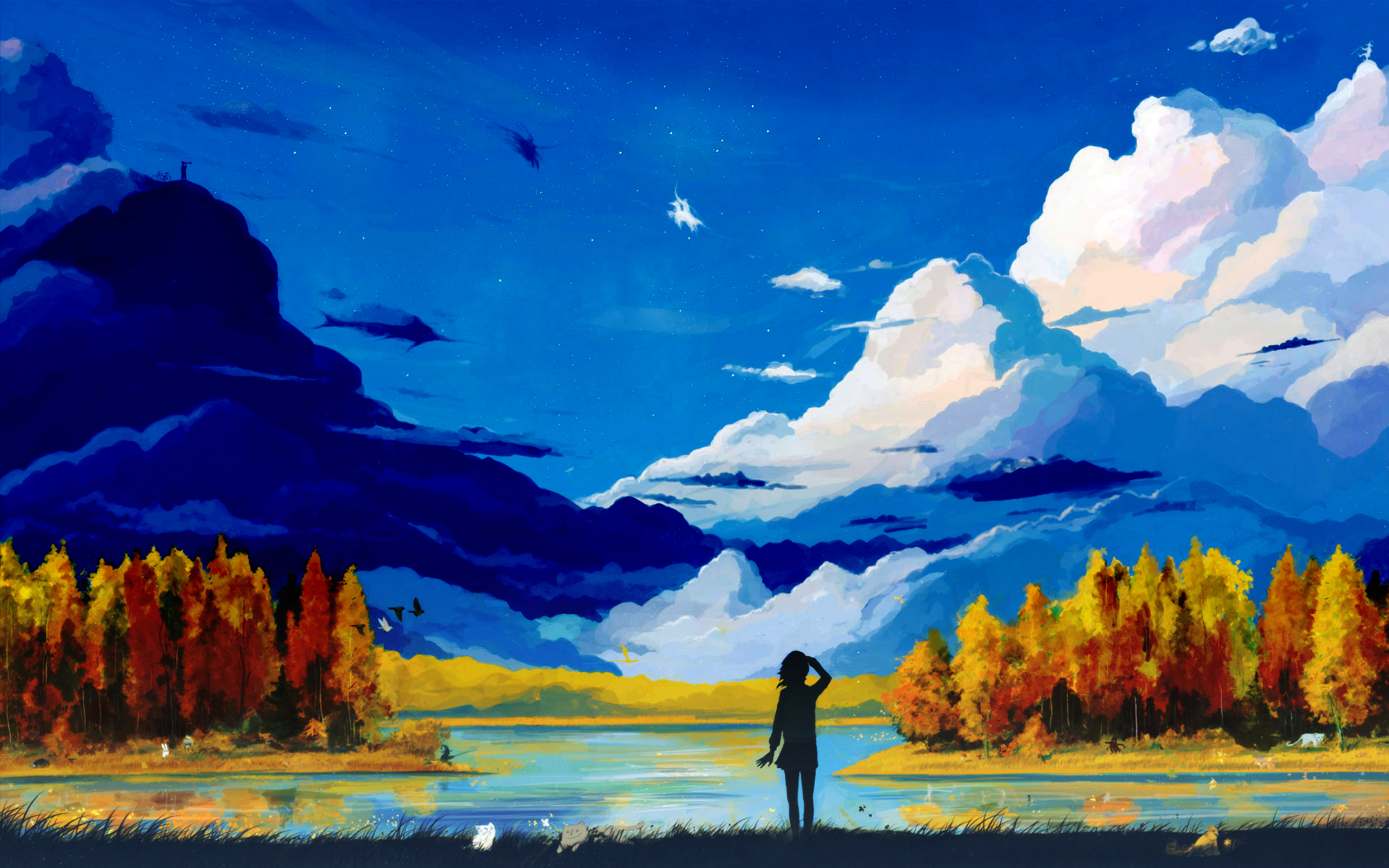wallpaper wednesday,natural landscape,sky,painting,nature,acrylic paint