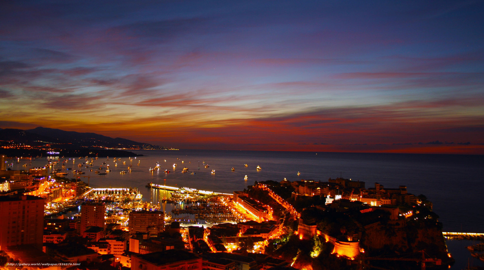 monte carlo wallpaper,sky,horizon,night,city,dusk