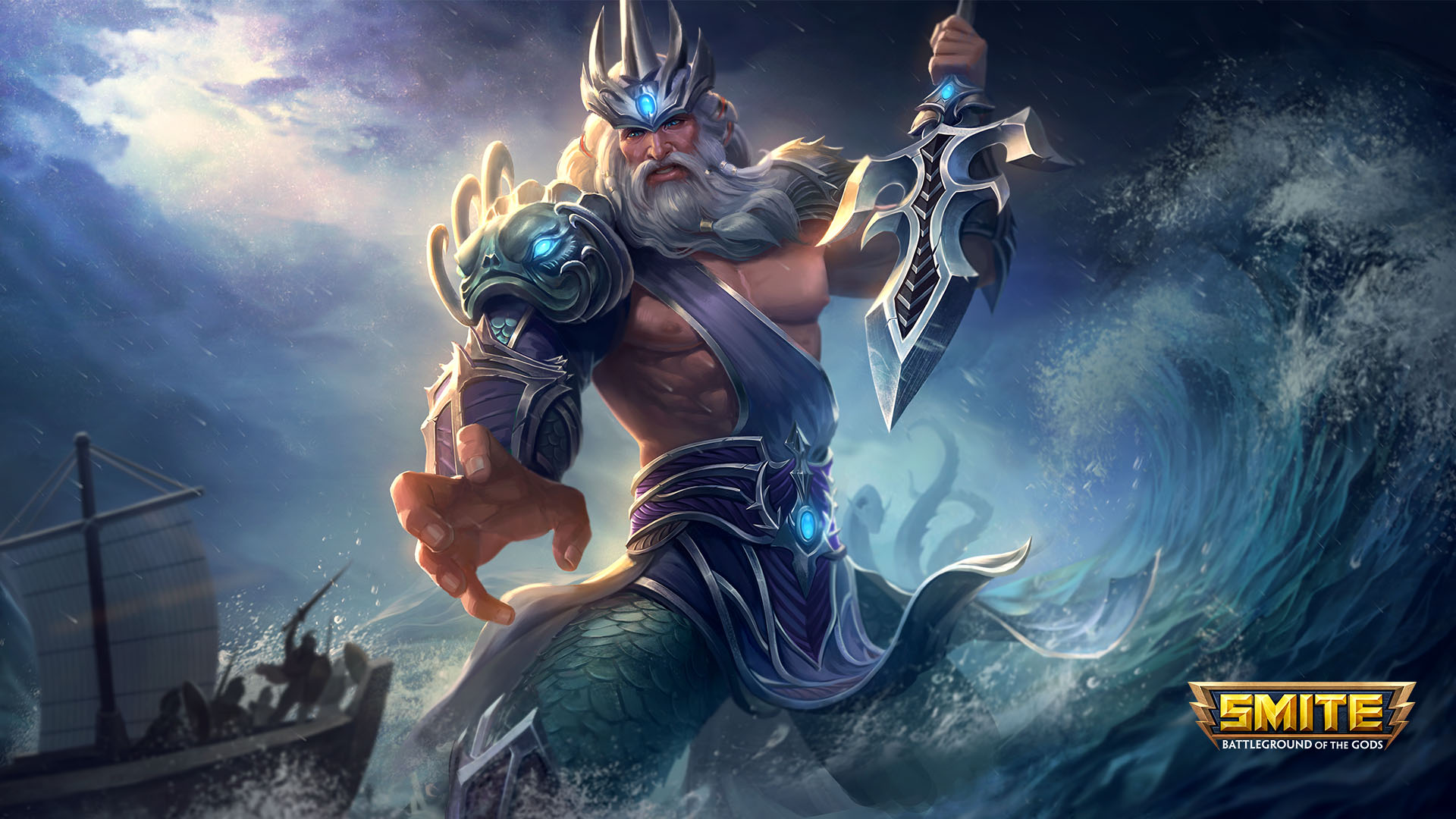 poseidon wallpaper,action adventure game,cg artwork,mythology,pc game,fictional character