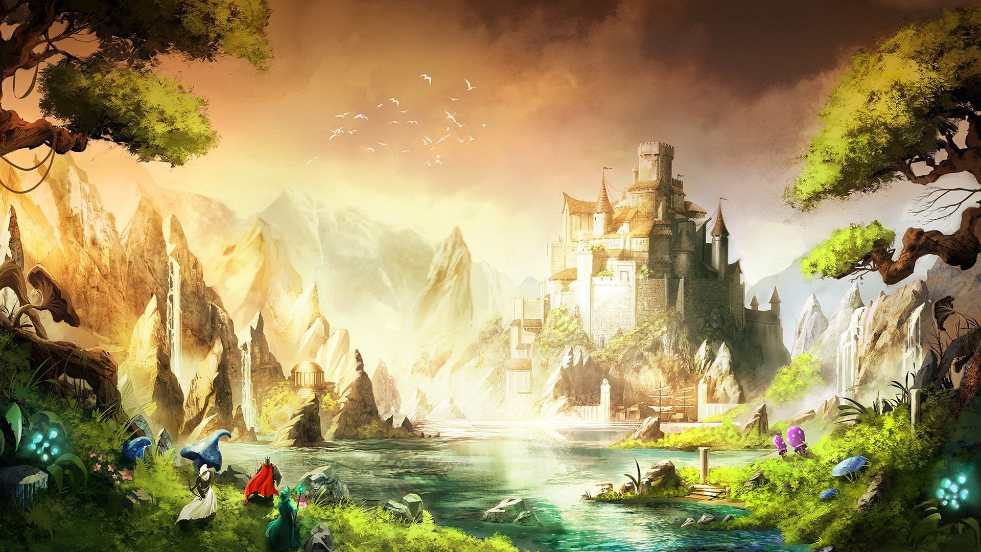 wonderland wallpaper,nature,natural landscape,action adventure game,strategy video game,painting