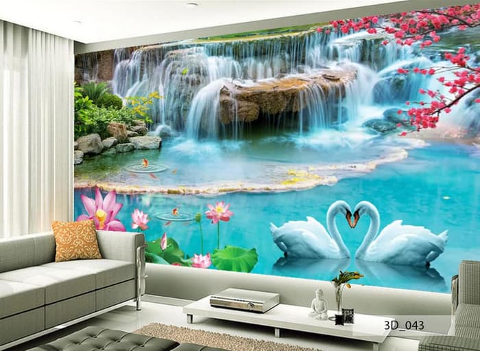 wallpaper pemandangan 3d,natural landscape,mural,wallpaper,wall,room