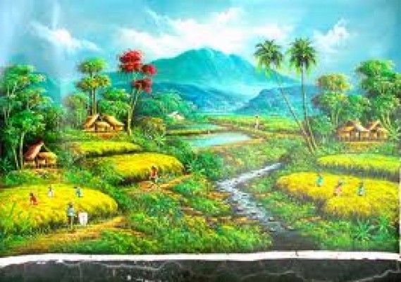 壁紙ペマンダンガンアラムダンpedesaan,自然の風景,自然,風景,農村地域,水田