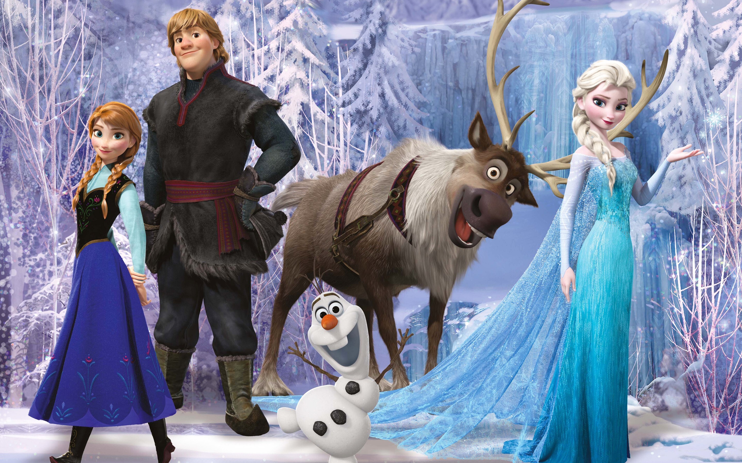wallpaper de frozen,winter,animated cartoon,fictional character,animation,fawn