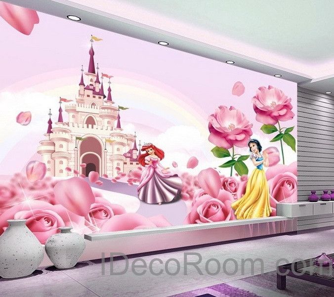 3d 공주 벽지,분홍,벽지,벽,벽화,방