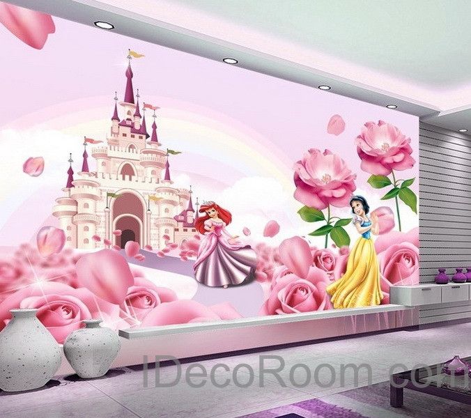 3d prinzessin tapete,rosa,hintergrund,wand,wandgemälde,zimmer