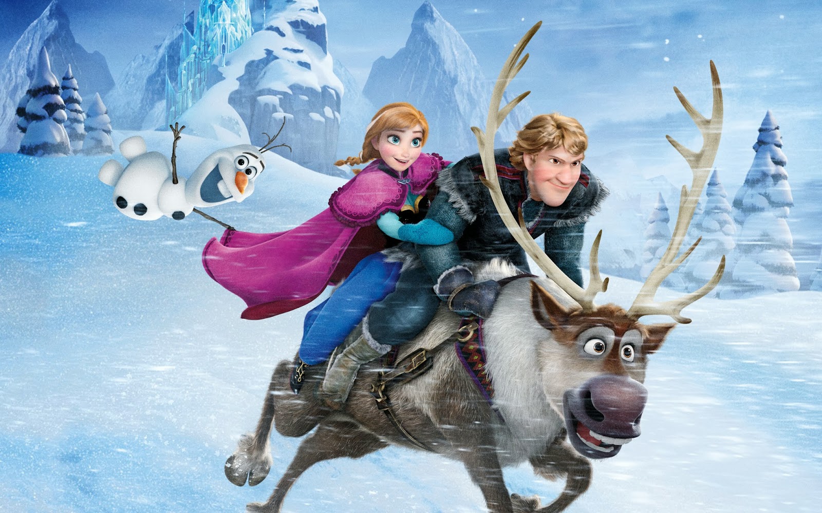 frozen 3d wallpaper,reindeer,animated cartoon,deer,animation,winter