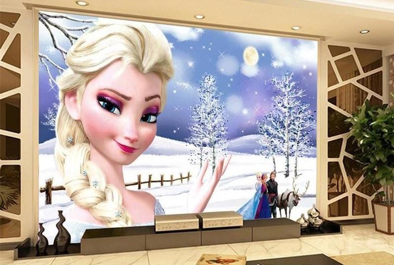 frozen 3d wallpaper,beauty,wallpaper,room,mural,technology