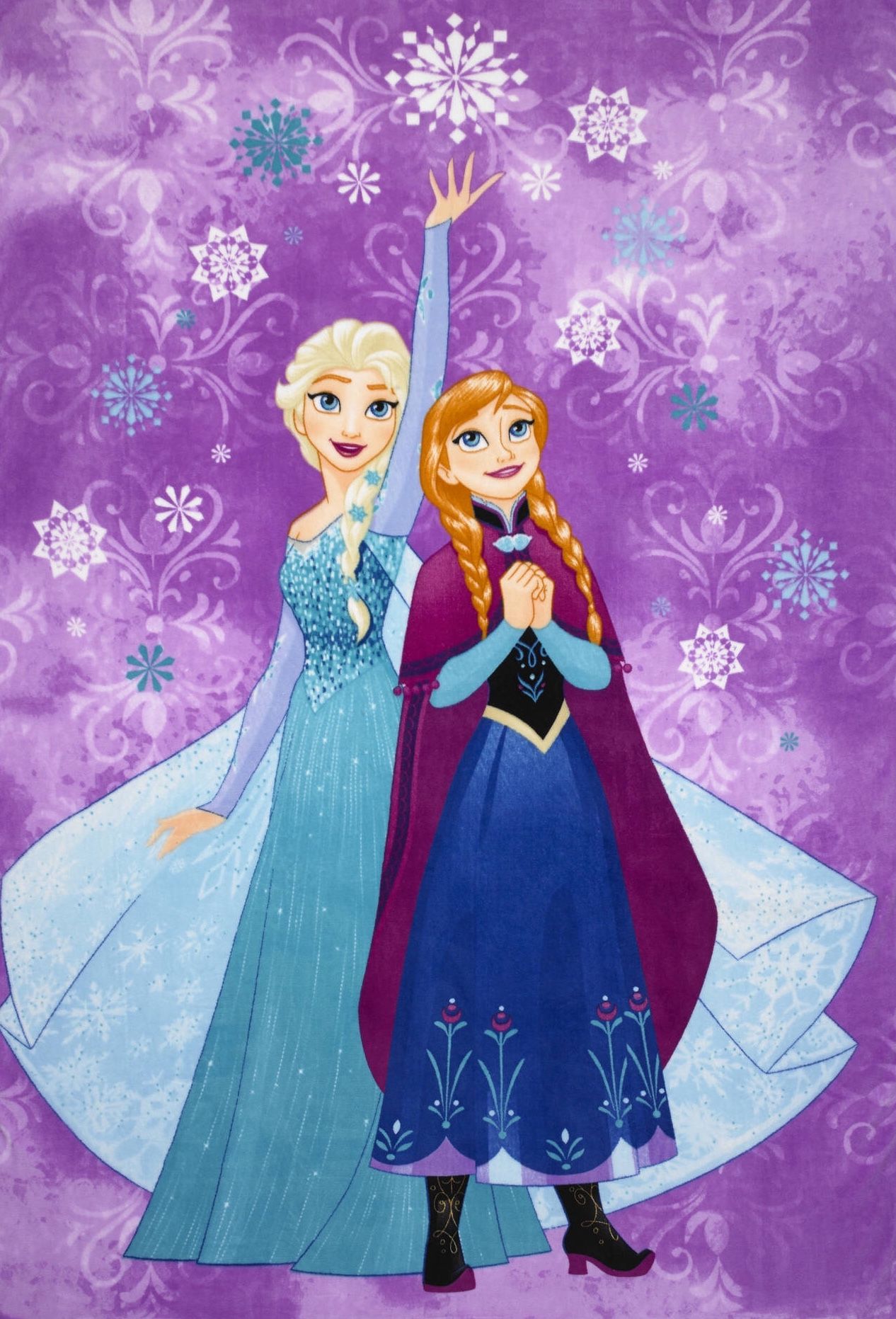 papier peint gelé elsa et anna,dessin animé,violet,violet,illustration,poupée