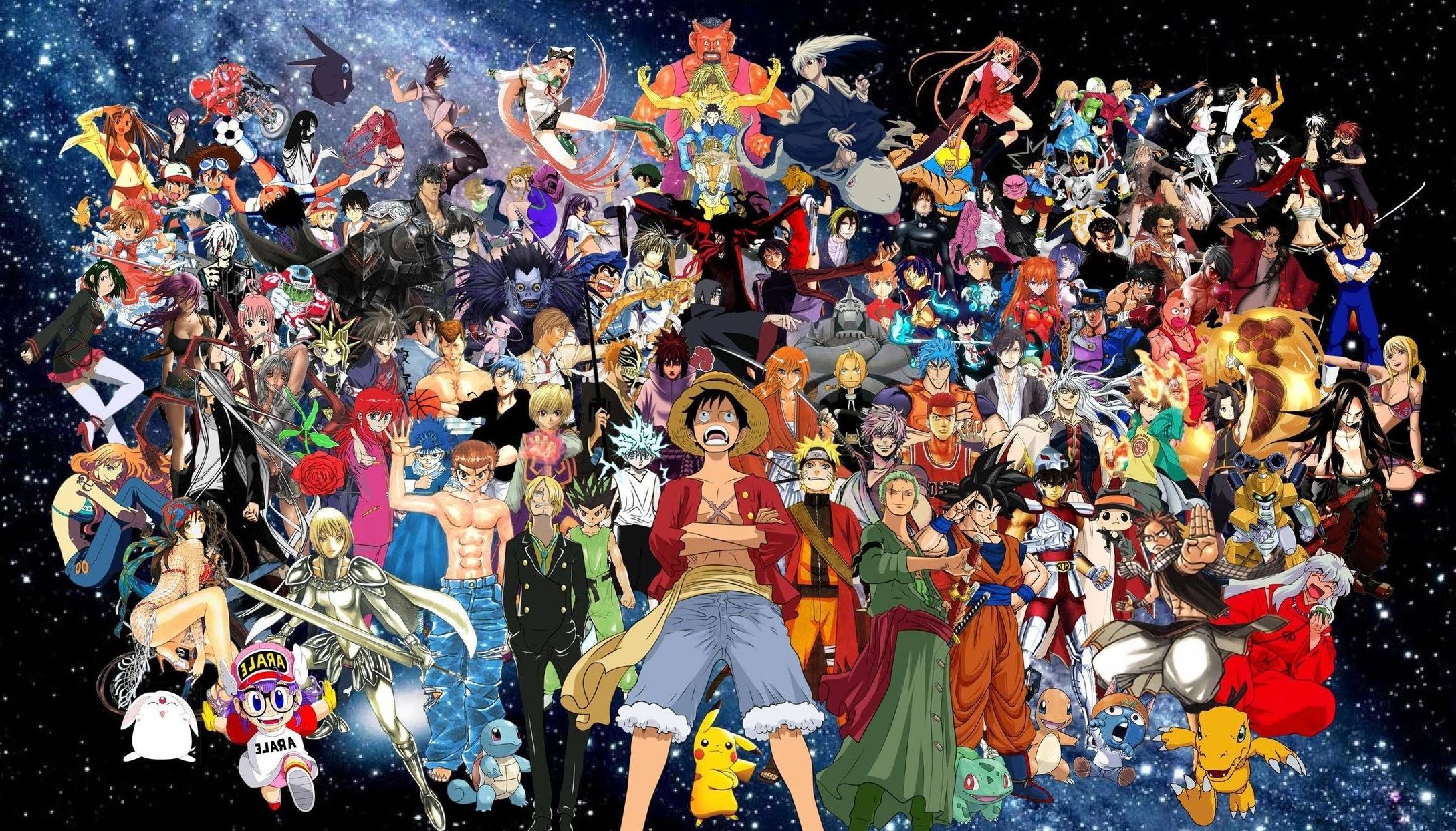 all anime characters wallpaper,people,crowd,art,event,carnival