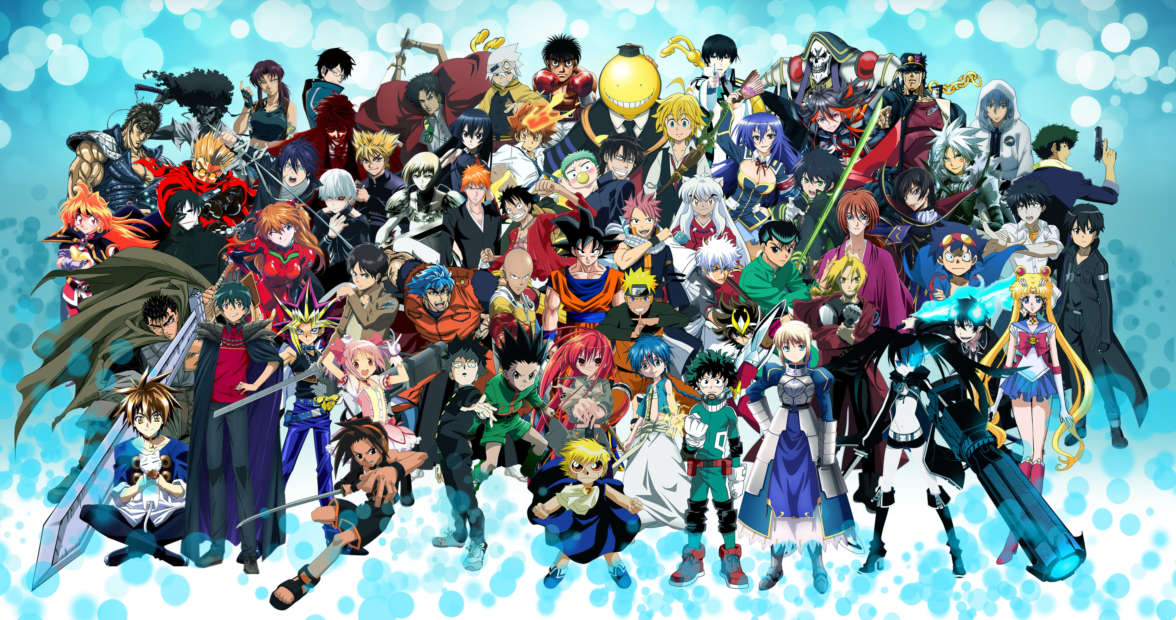 all anime characters wallpaper,people,cartoon,anime,animated cartoon,community