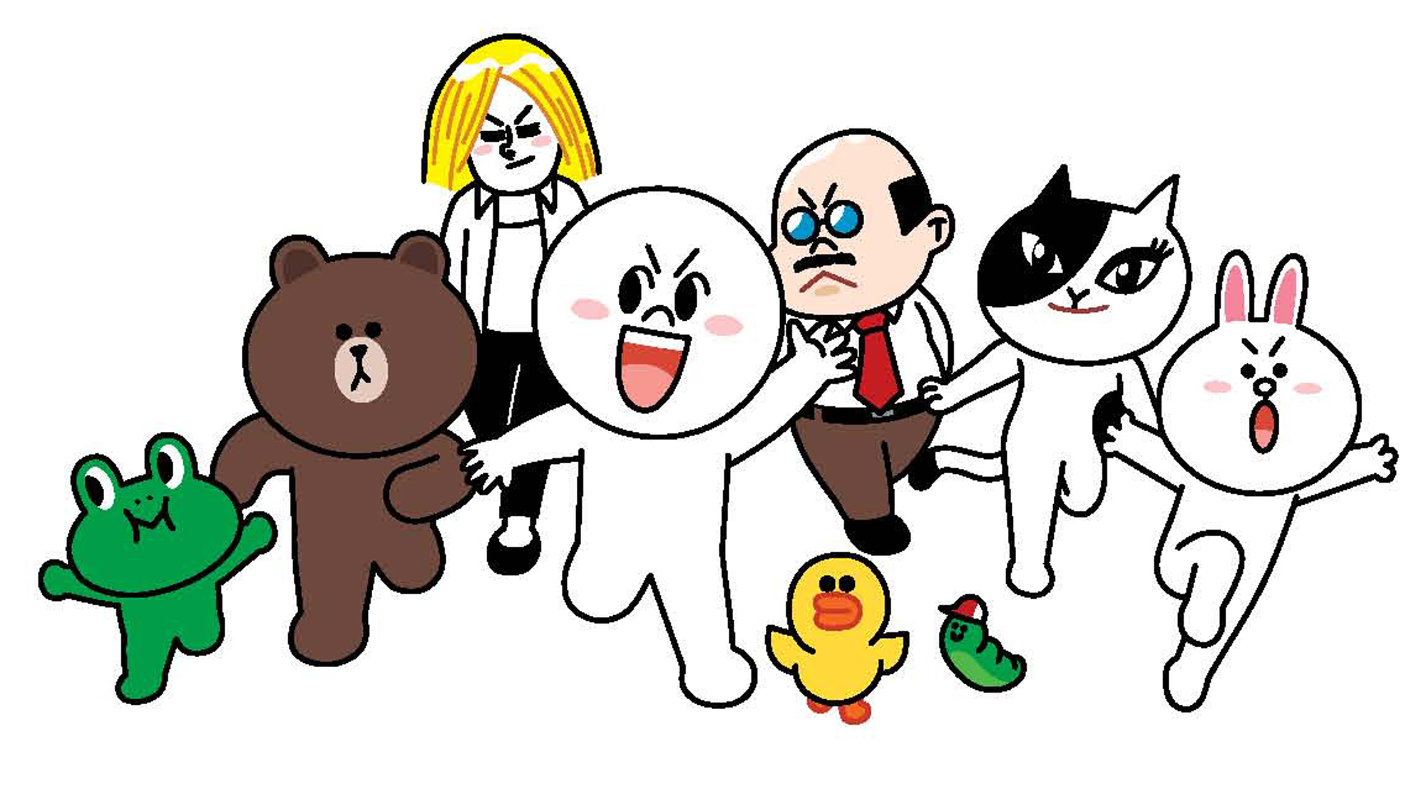 line character wallpaper,karikatur,menschen,soziale gruppe,animierter cartoon,illustration