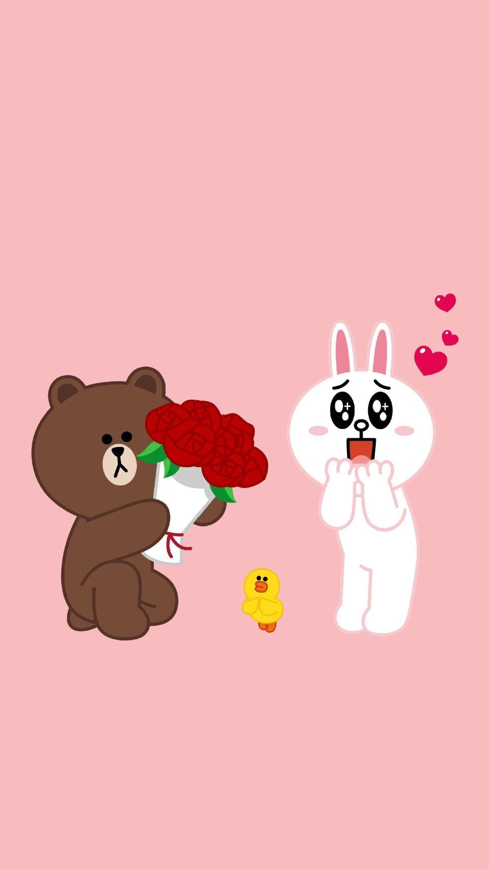 line character wallpaper,cartoon,pink,teddy bear,illustration,bear