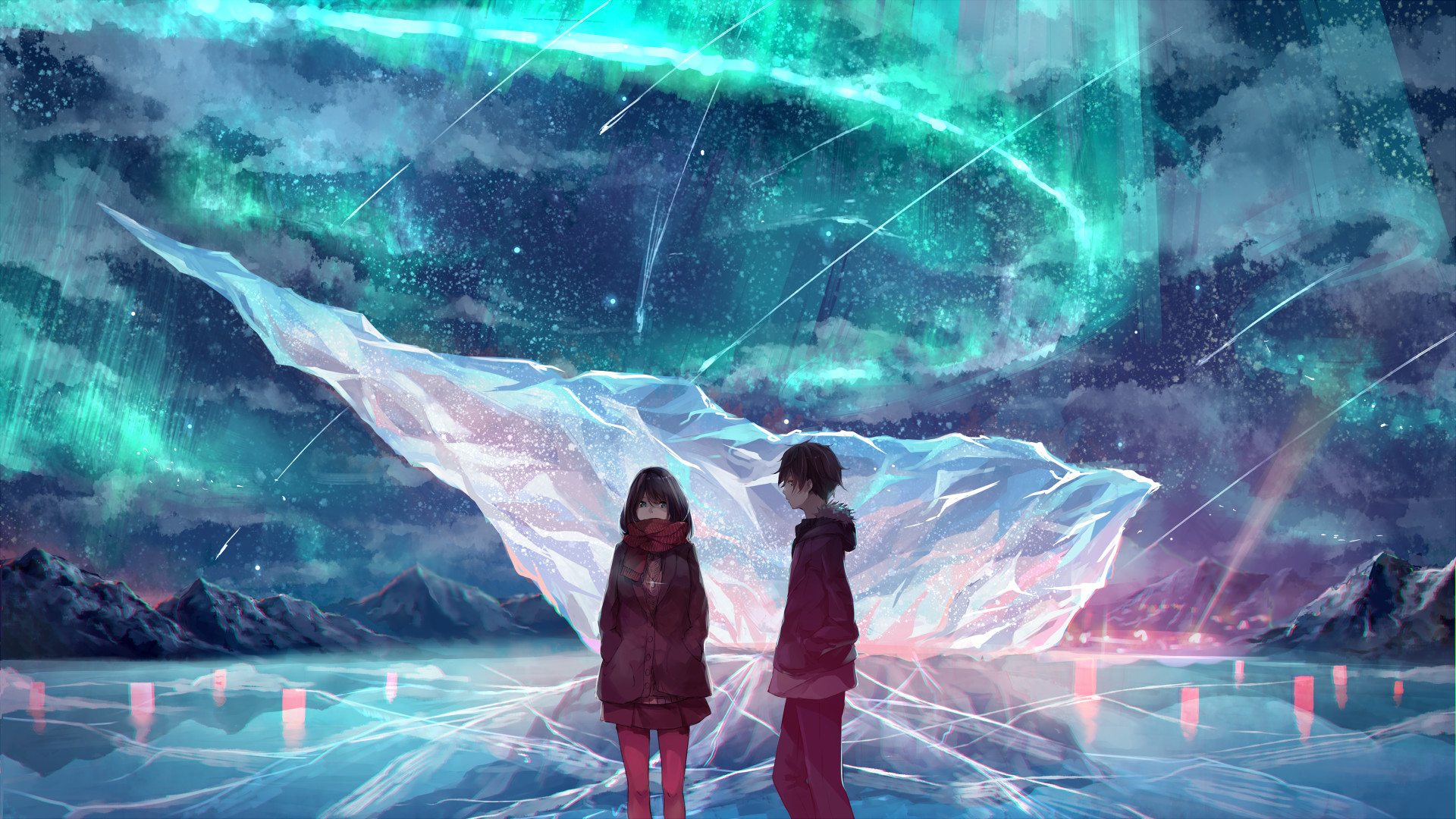 beautiful anime wallpaper,illustration,space,graphic design,cg artwork,world