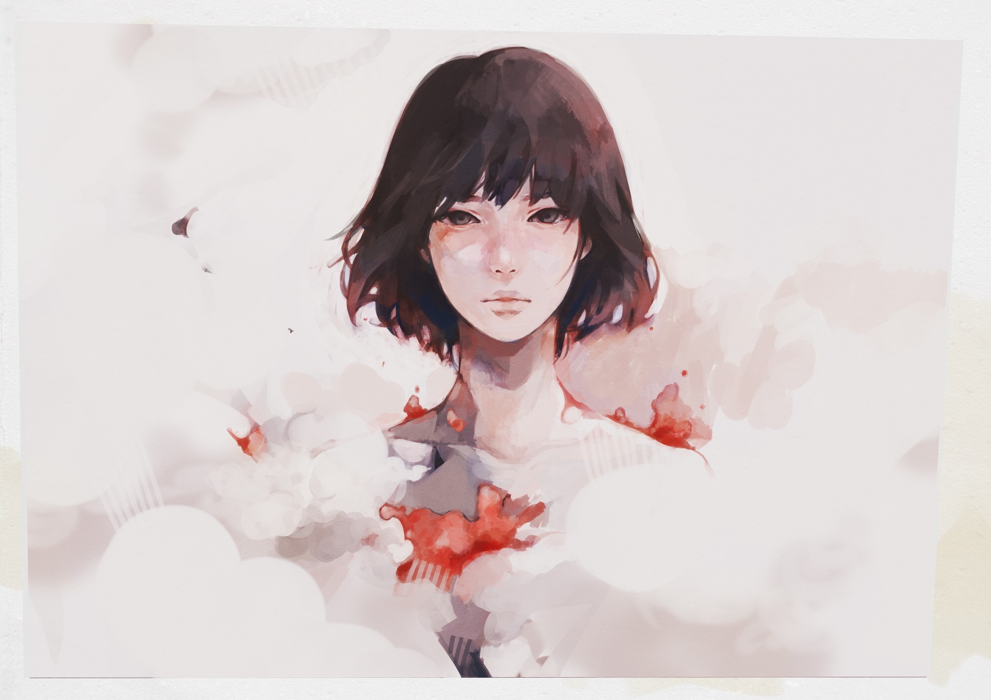 short wallpaper,watercolor paint,illustration,photography,paint,art