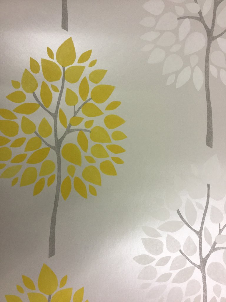 carta da parati moderna gialla,foglia,verde,giallo,albero,pianta
