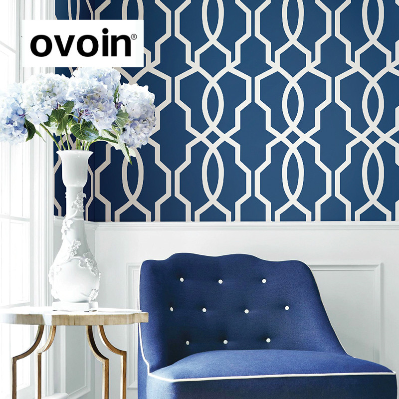 Modern Blue Wallpaper Design For Living Room WallpaperUse