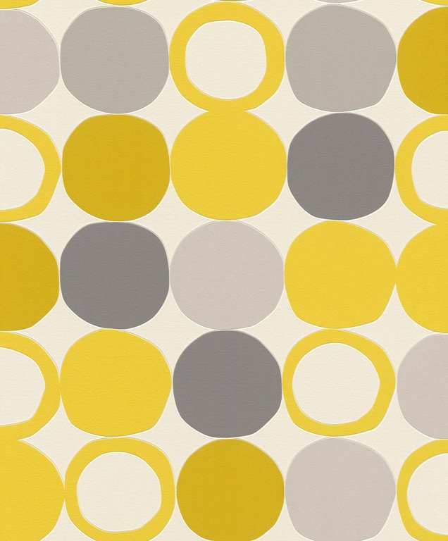 モダンな黄色の壁紙,黄,パターン,サークル,ライン,設計