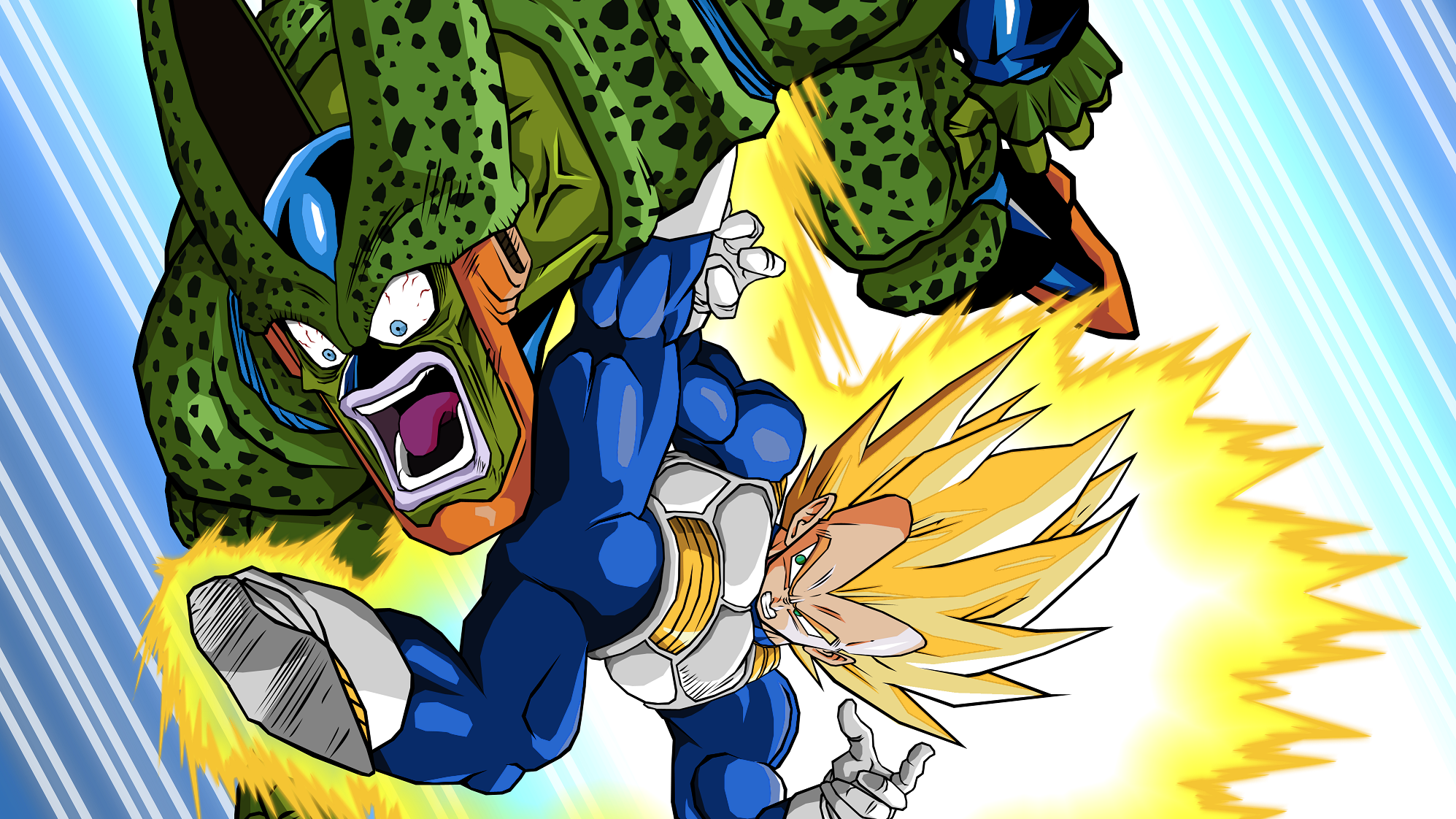 dbz cell wallpaper,fictional character,cartoon,anime,fiction,dragon ball