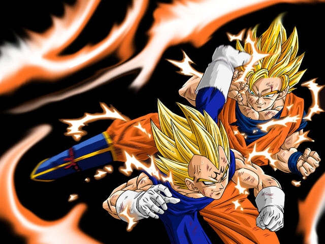 fond d'écran goku ssj2,anime,dessin animé,dragon ball,personnage fictif,oeuvre de cg