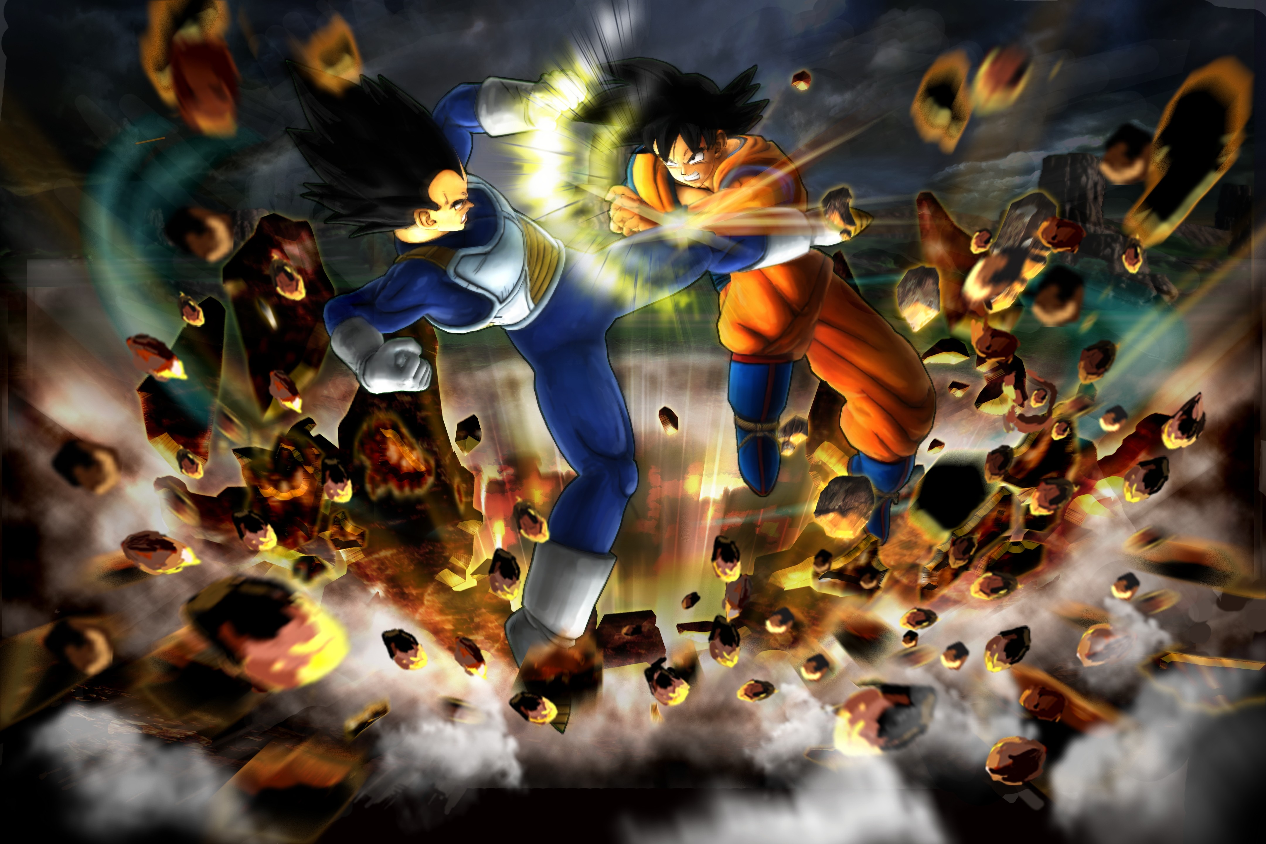 fond d'écran dragon ball samsung,conception graphique,anime,oeuvre de cg,ciel,espace