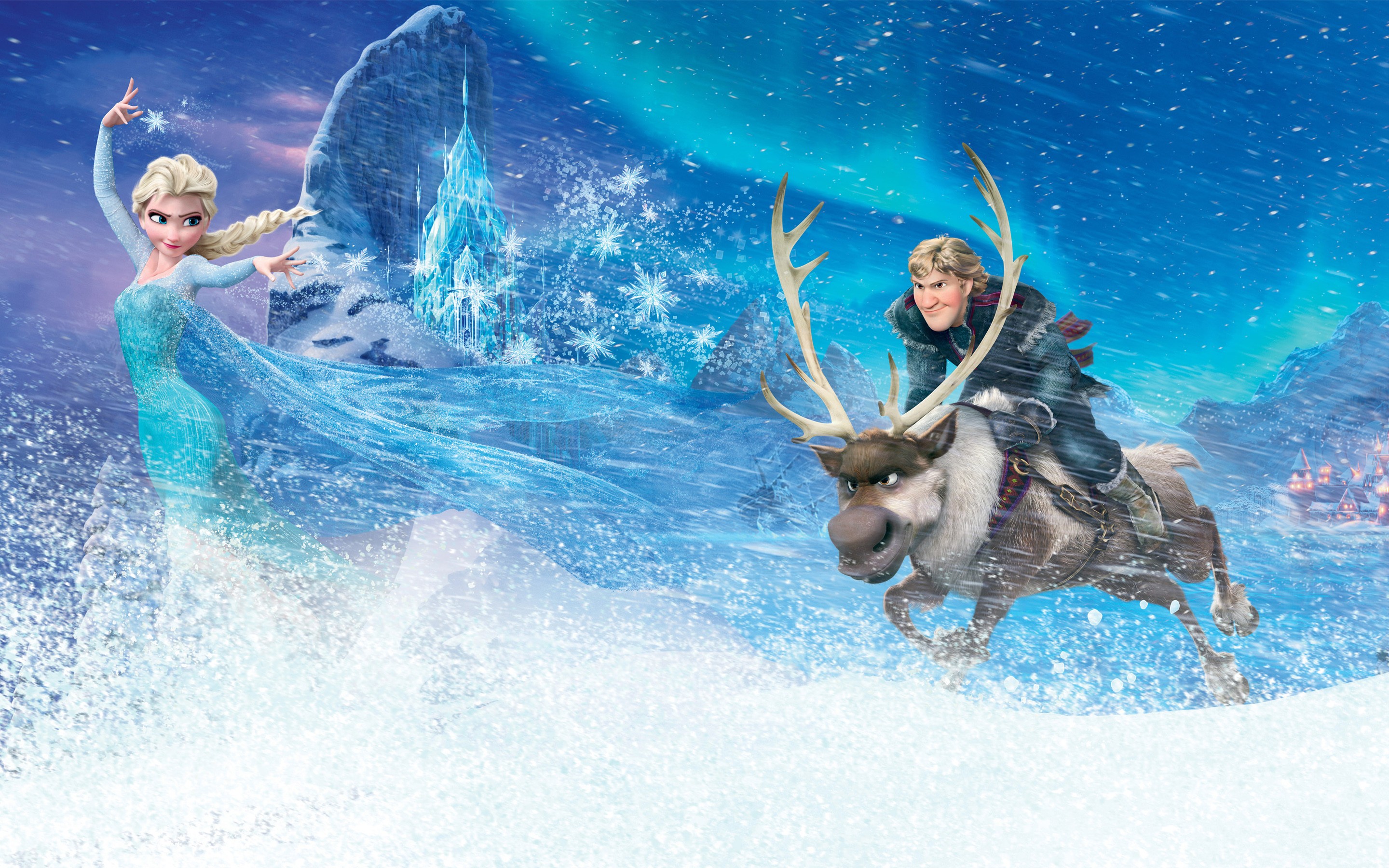 frozen movie wallpaper,reindeer,deer,illustration,fictional character,sky