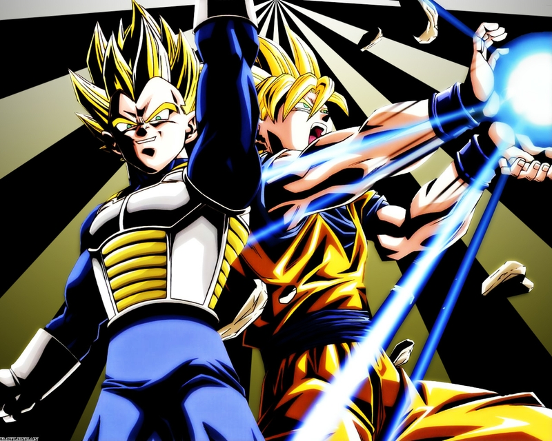 goku vs vegeta wallpaper,cartoon,anime,fictional character,hero,fiction