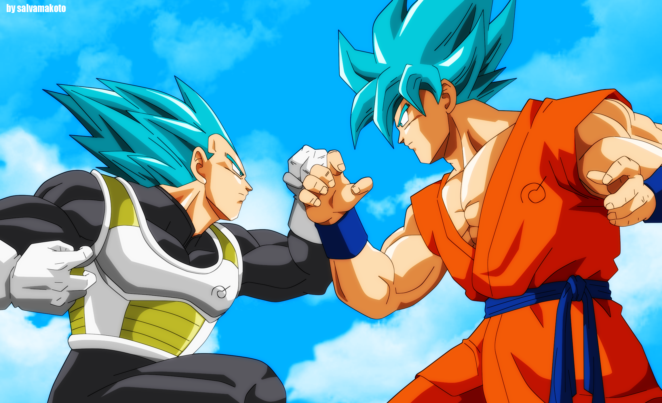 sfondi goku vs vegeta,anime,sfera del drago,cartone animato,cartone animato,opera d'arte