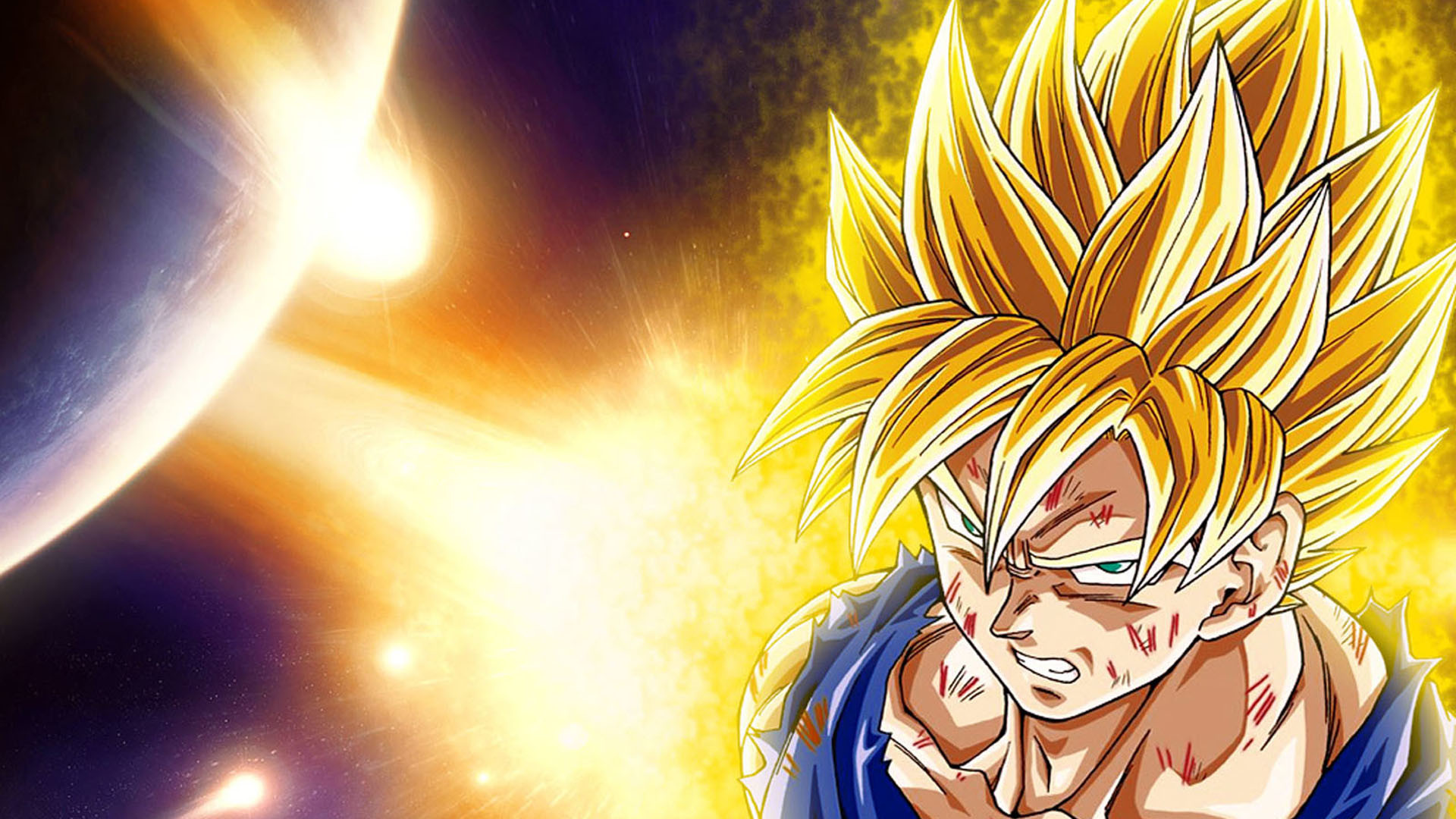 dragon ball z fond d'écran hd 1920x1080,anime,oeuvre de cg,dessin animé,jaune,ciel