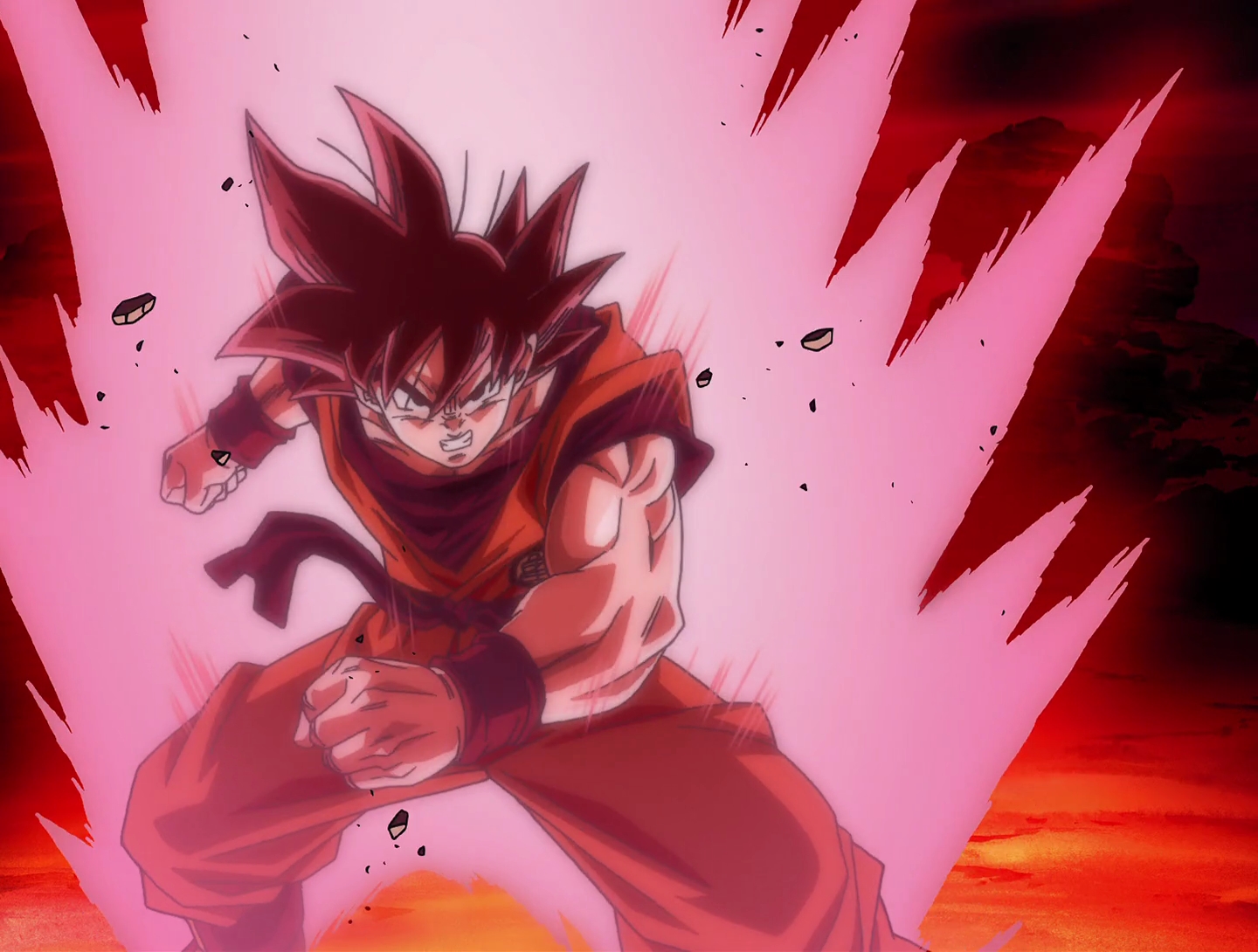 fondo de pantalla de goku kaioken,anime,dibujos animados,esfera del dragón,cg artwork,personaje de ficción