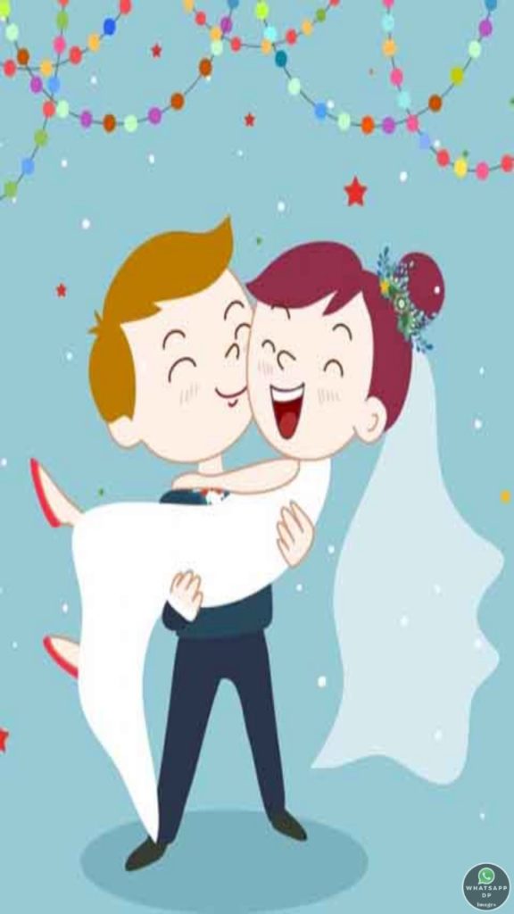 feliz casada vida fondo de pantalla,dibujos animados,ilustración,arte,dibujos animados,interacción