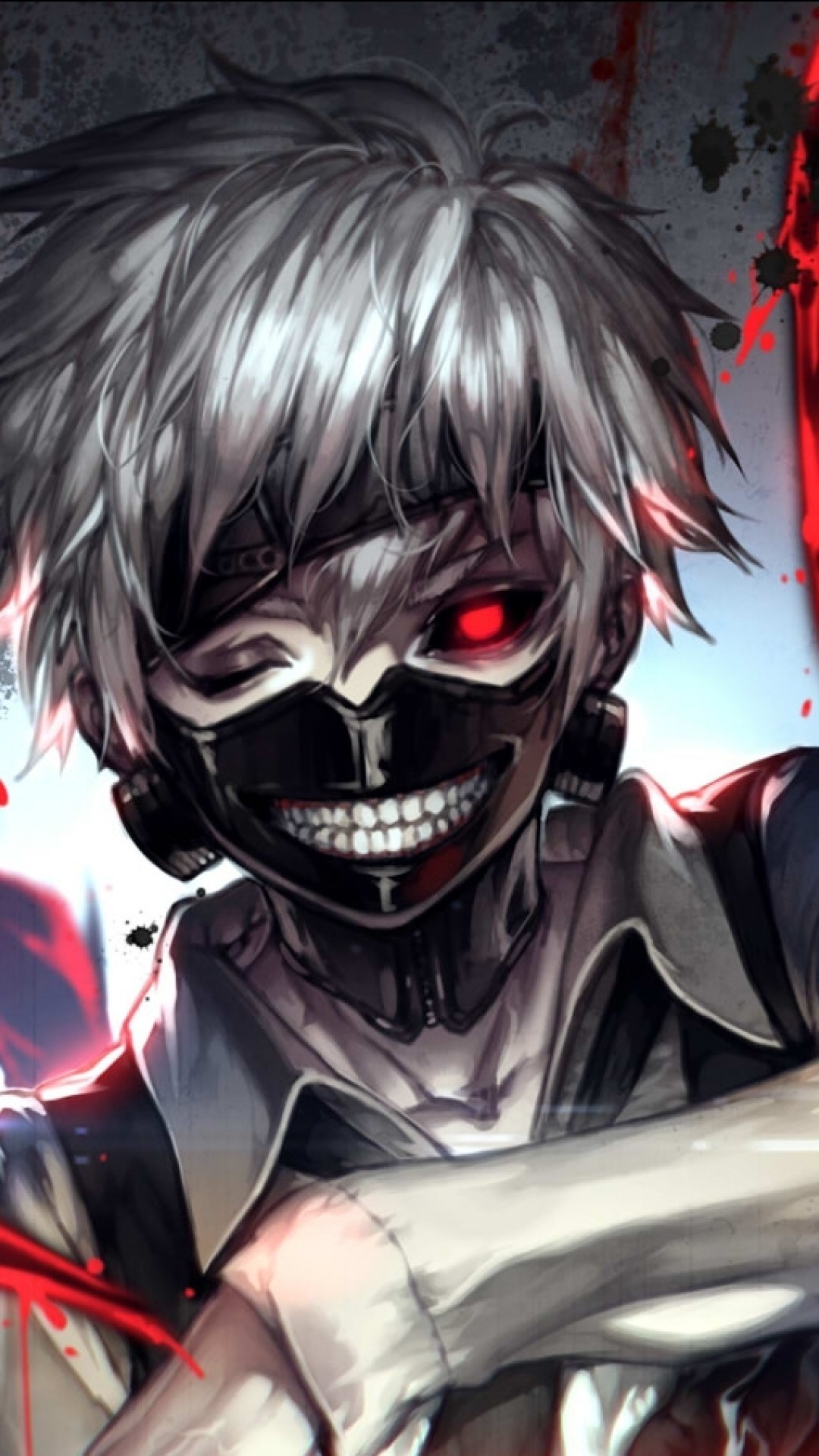 wallpaper tokyo ghoul android,anime,cartoon,fictional character,demon,cool