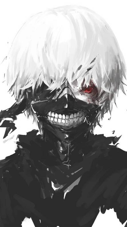 fond d'écran tokyo ghoul android,anime,bouche,personnage fictif,illustration,noir et blanc