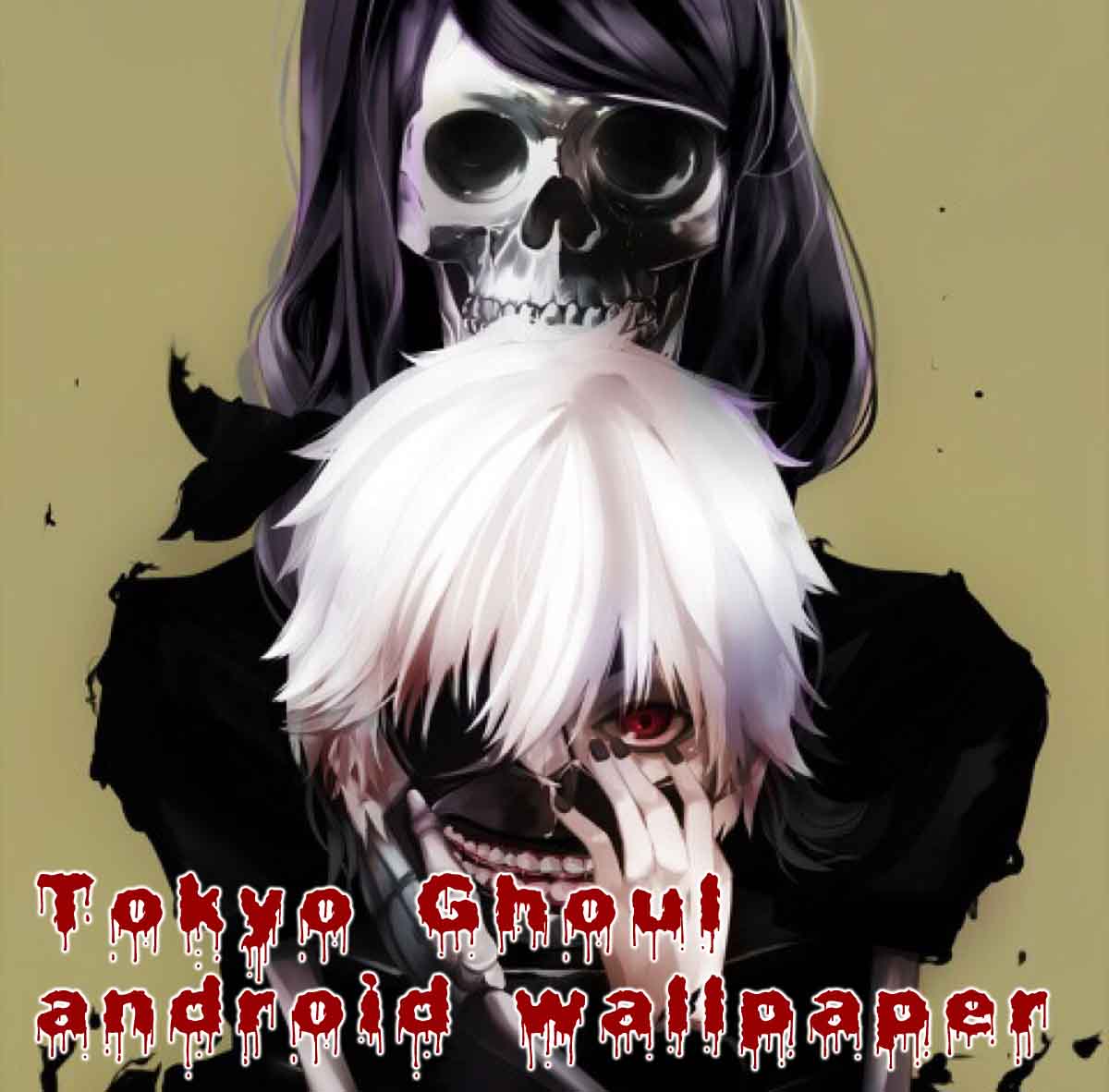 wallpaper tokyo ghoul android,font,cartoon,anime,cool,fictional character