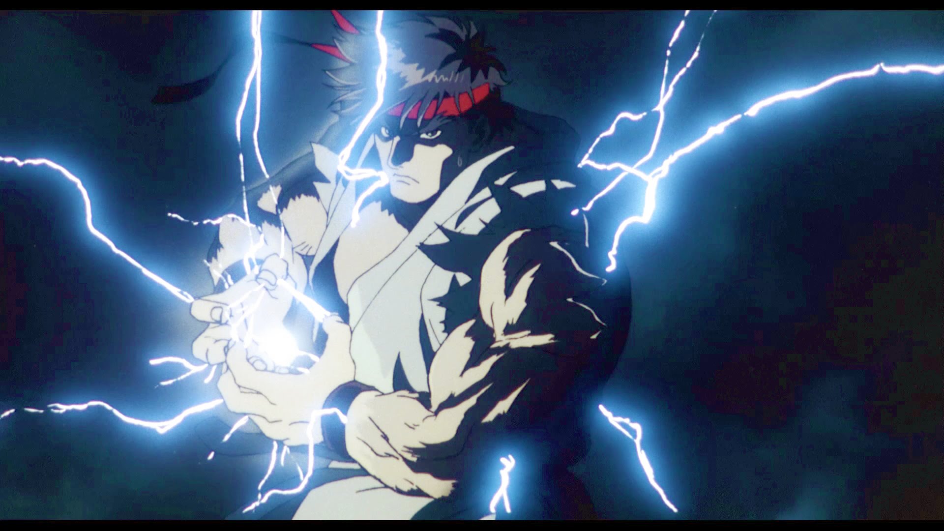 fondo de pantalla de ryu street fighter,relámpago,cg artwork,anime,personaje de ficción,cielo
