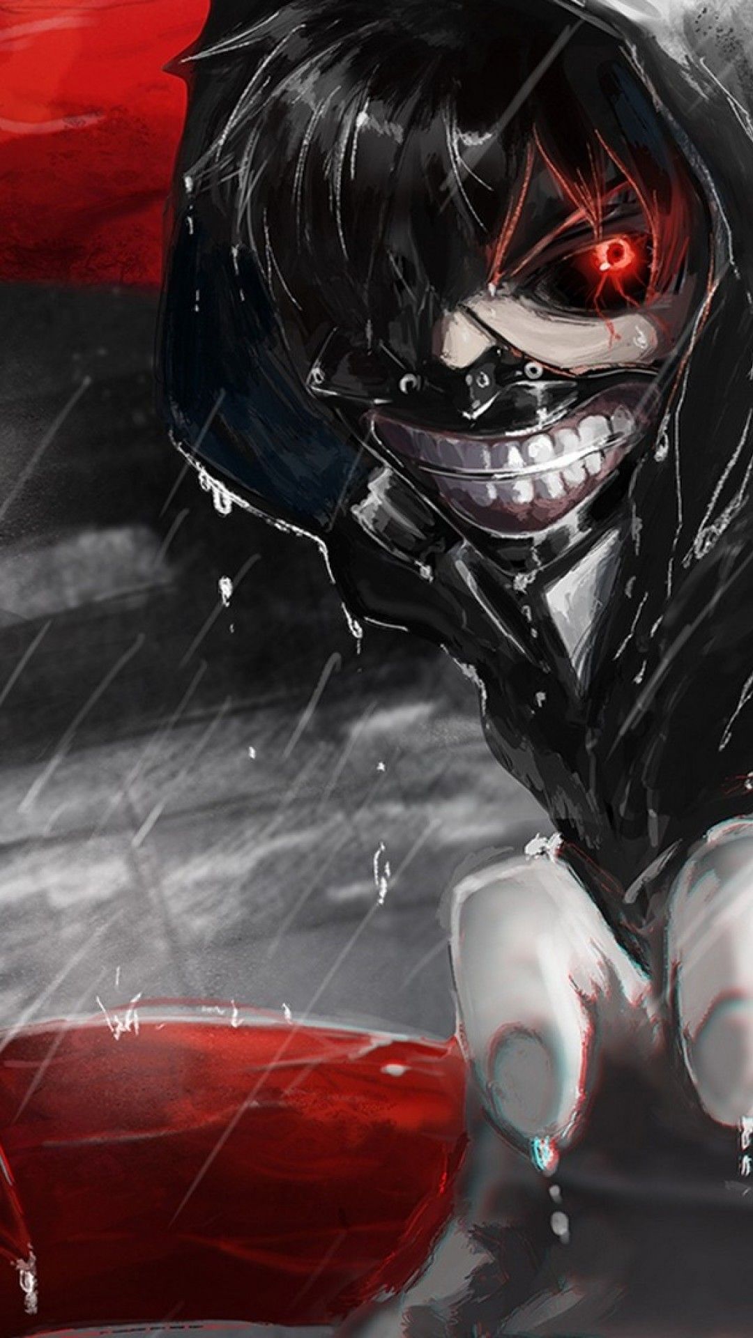 tokyo ghoul fondo de pantalla 1080x1920,yelmo,equipo de protección personal,personaje de ficción,supervillano,cabello negro